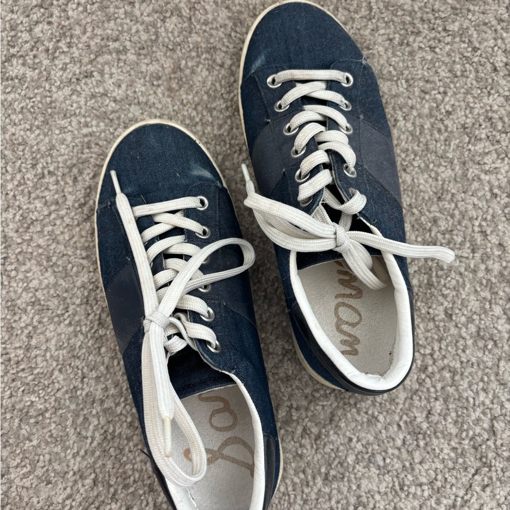 Sam Edelman Navy Sneakers with White Laces